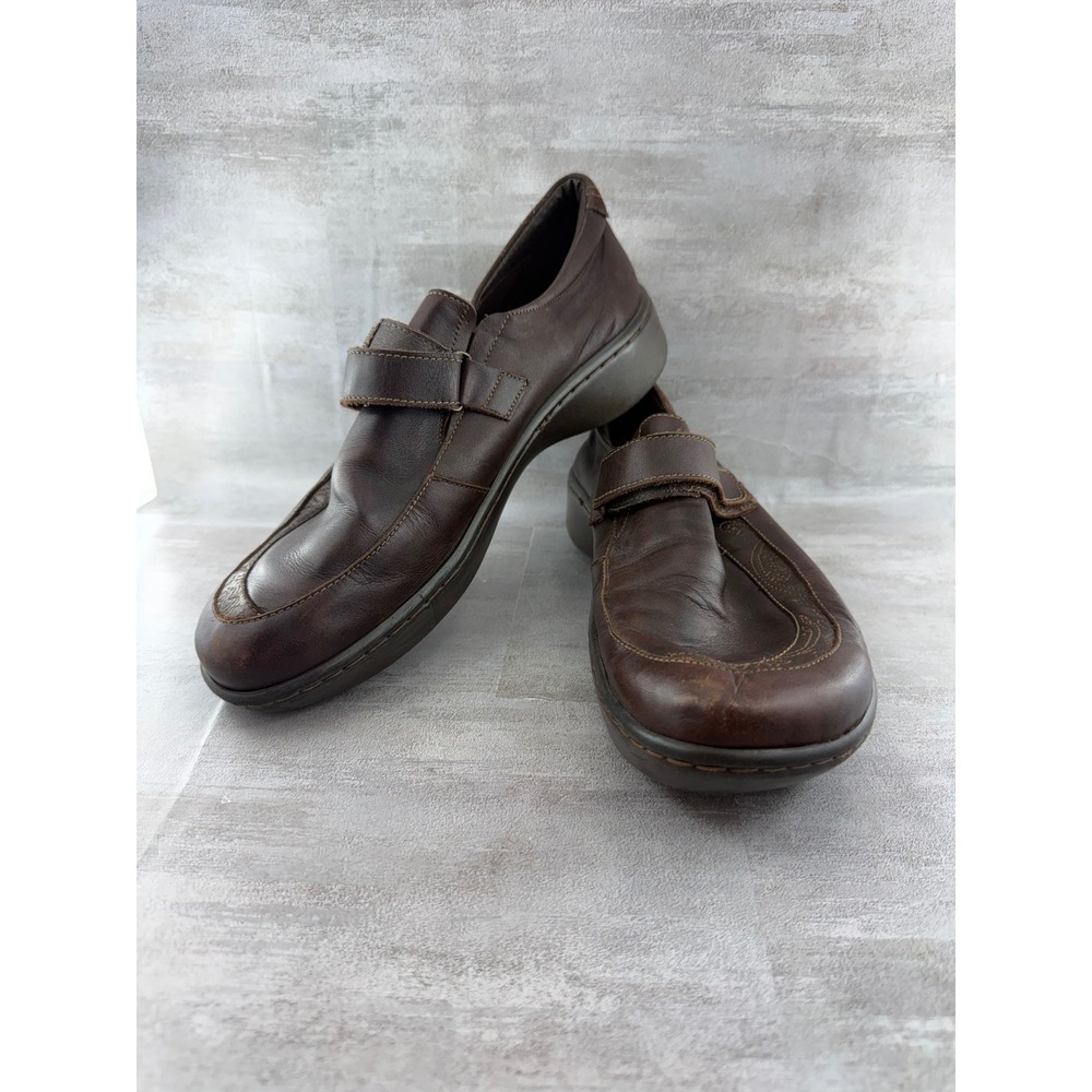 Naot Brown Leather Strap Loafers Comfort Shoes Women Size EU 41 US 10 Israel